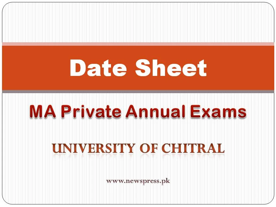 Chitral University UOCH Date Sheet MA Private Exams 2020