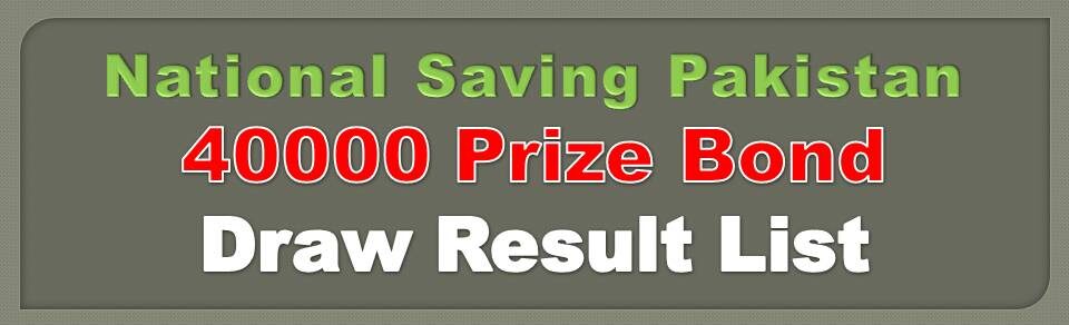 40000 Prize Bond Draw Result List