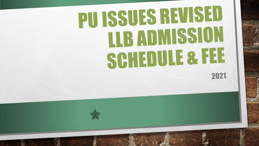 PU Issues Revised LLB Admission Schedule & Fee
