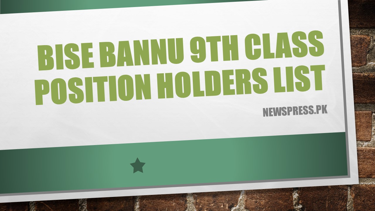 BISE Bannu 9th Class Position Holders List