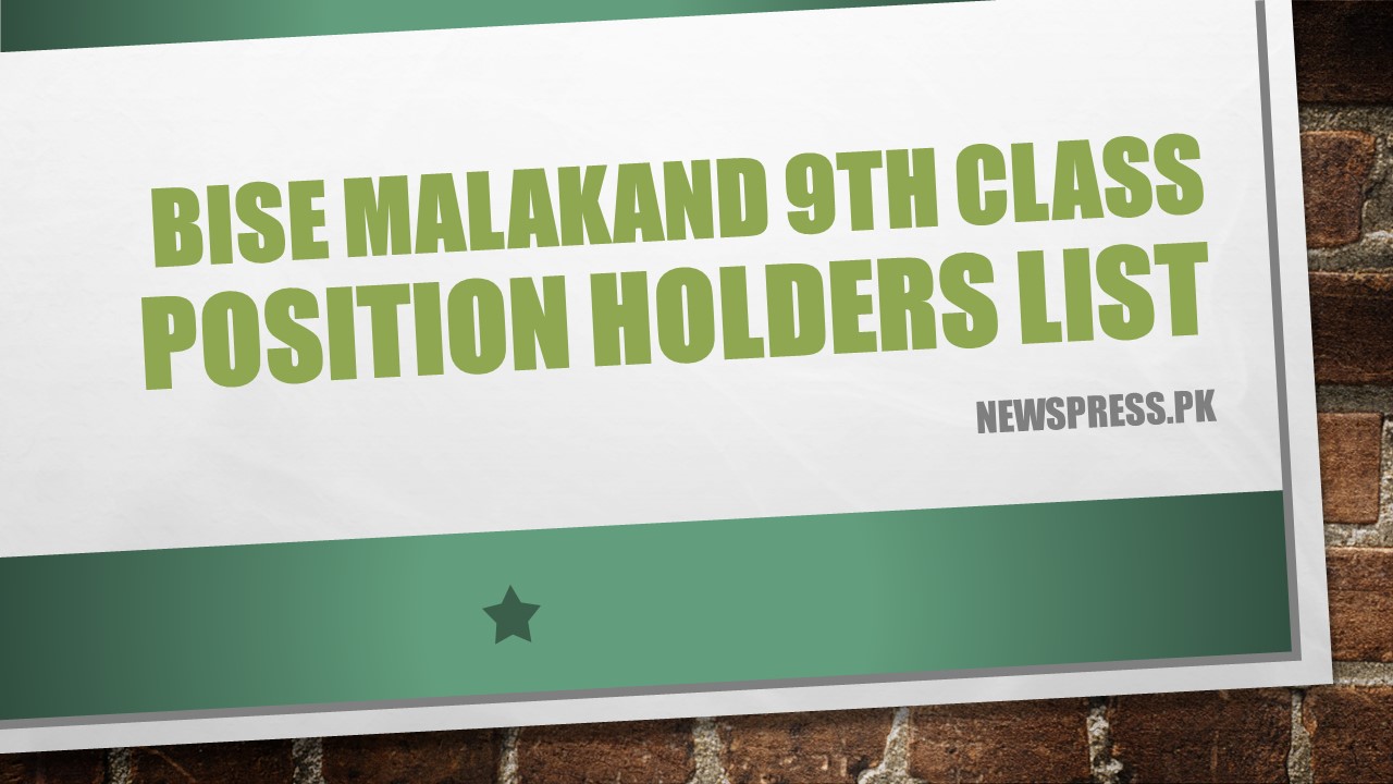 BISE Malakand 9th Class Position Holders List 