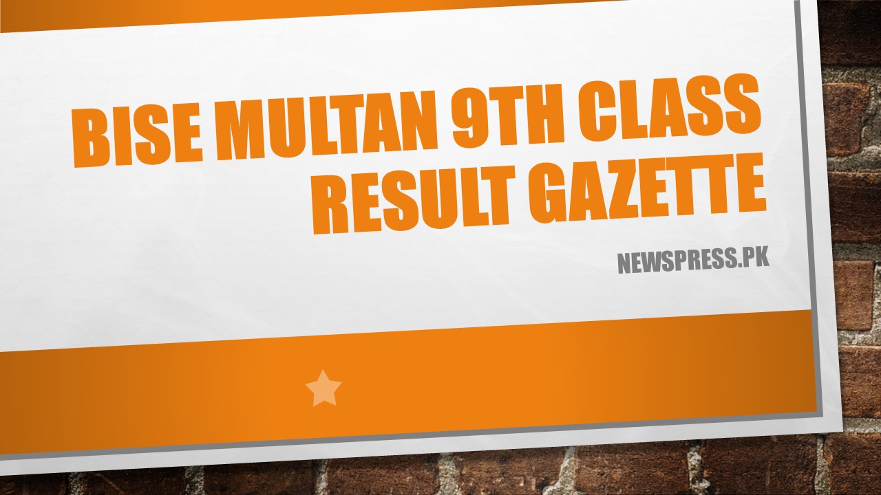 BISE Multan 9th Class Result Gazette