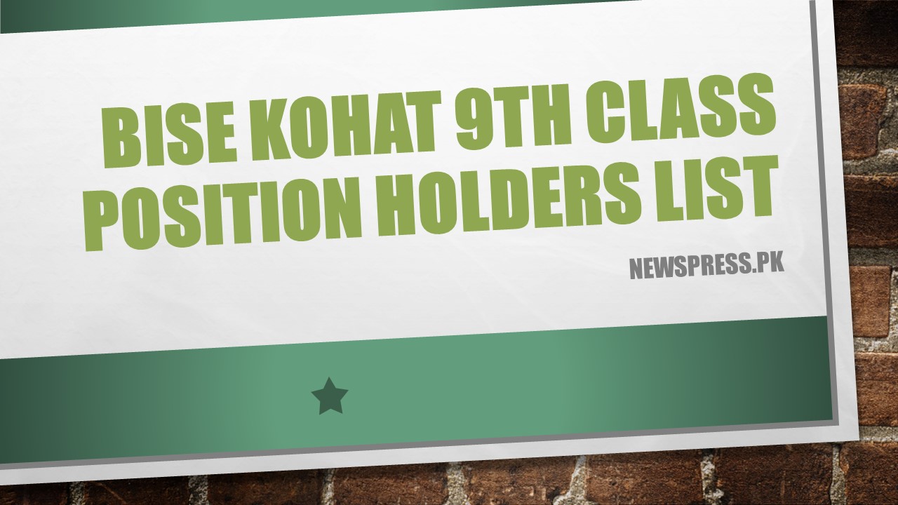 BISE Kohat 9th Class Position Holders List