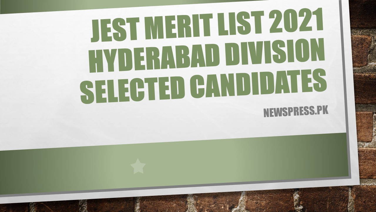 JEST Merit List 2021 Hyderabad Division Selected Candidates