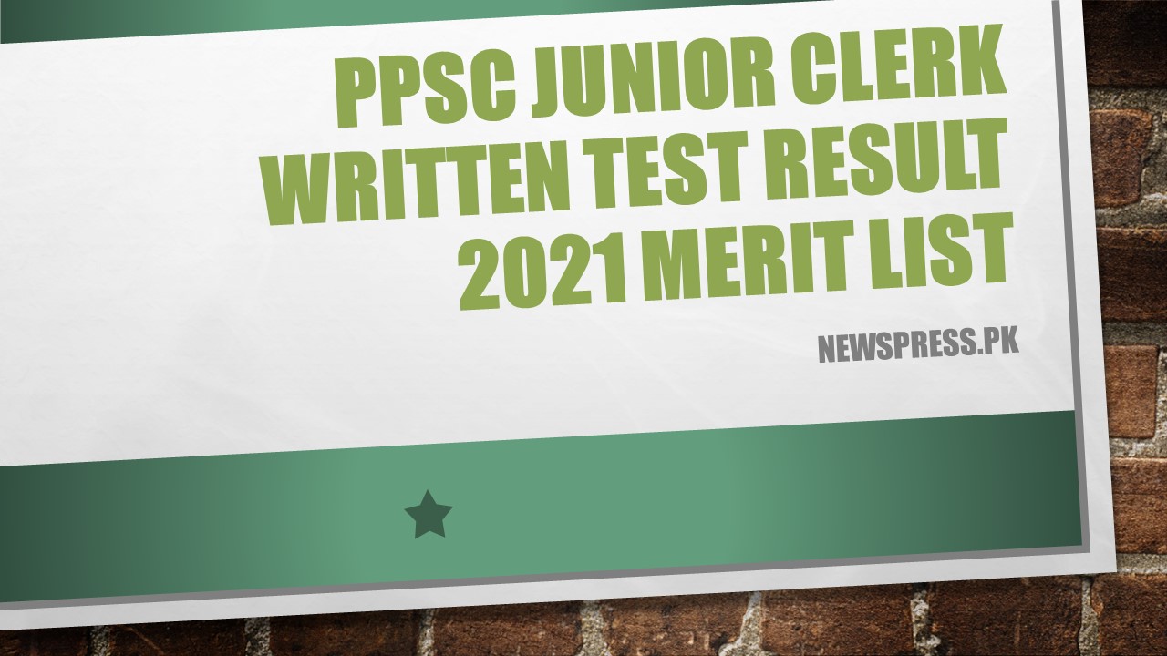 PPSC Junior Clerk Written Test Result 2021 Merit List