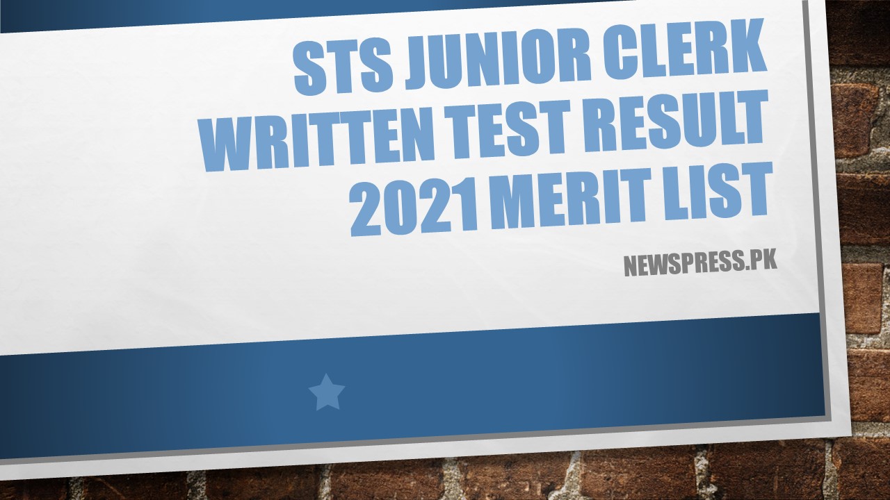 STS Junior Clerk Written Test Result 2021 Merit List