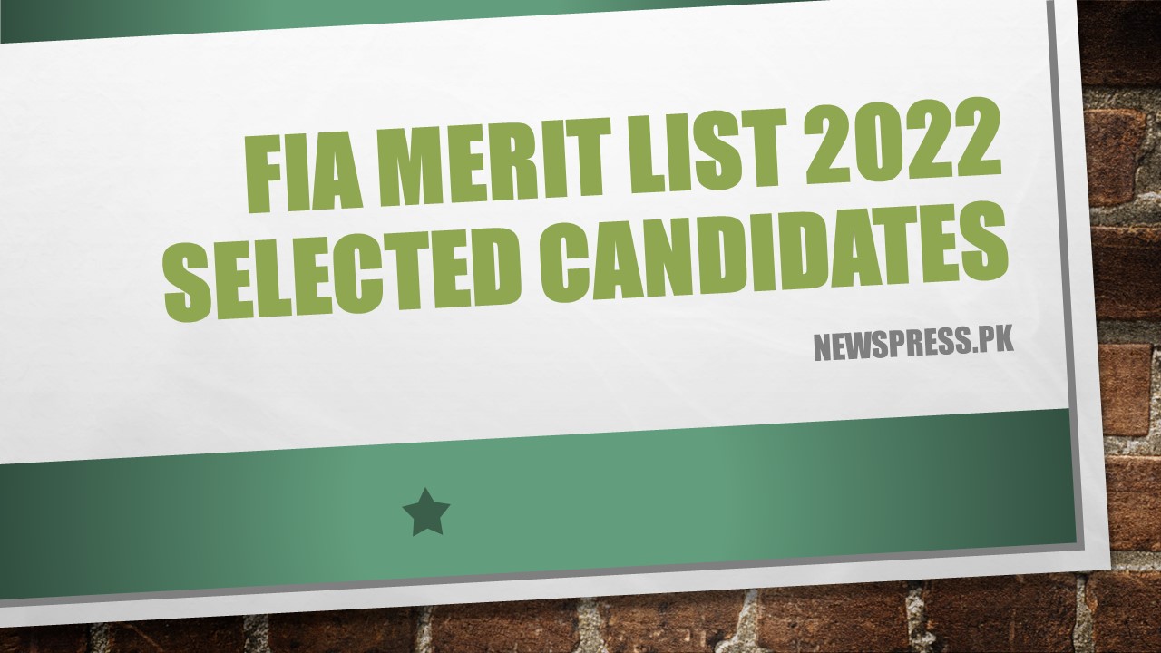 FIA Merit List 2022 Selected Candidates