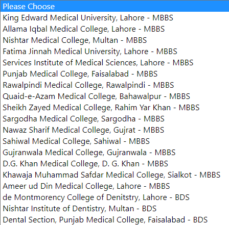 UHS MBBS/BDS Open Merit Selection List of Candidates 2022