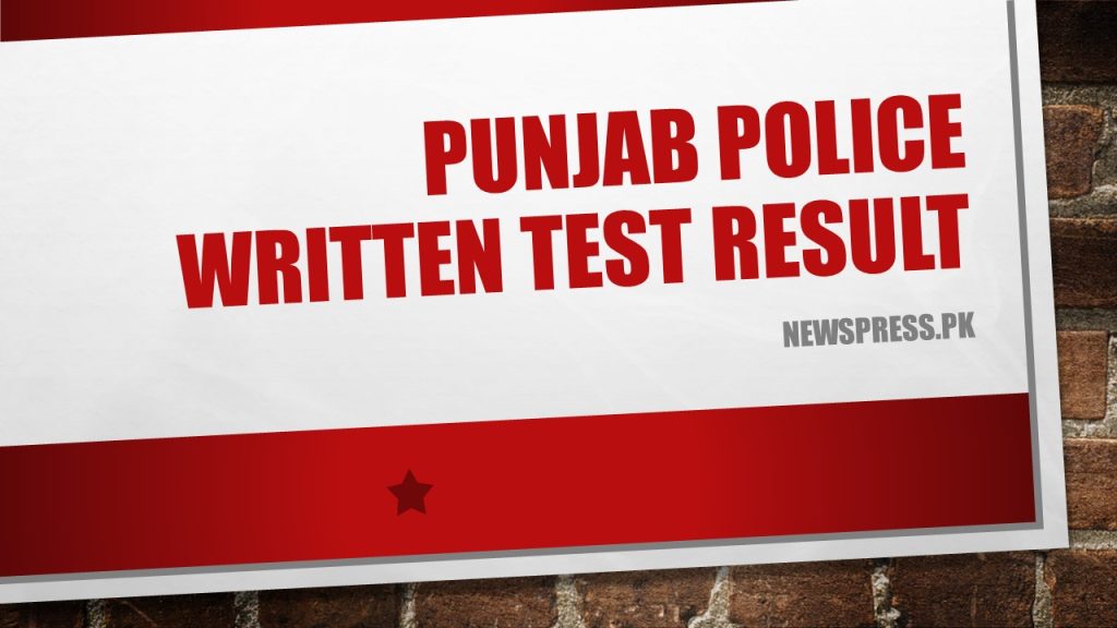 Punjab Police Written Test Result
