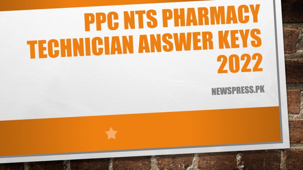 PPC NTS Pharmacy Technician Answer Keys 2022