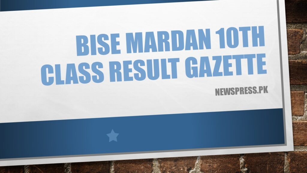 BISE Mardan 10th Class Result Gazette