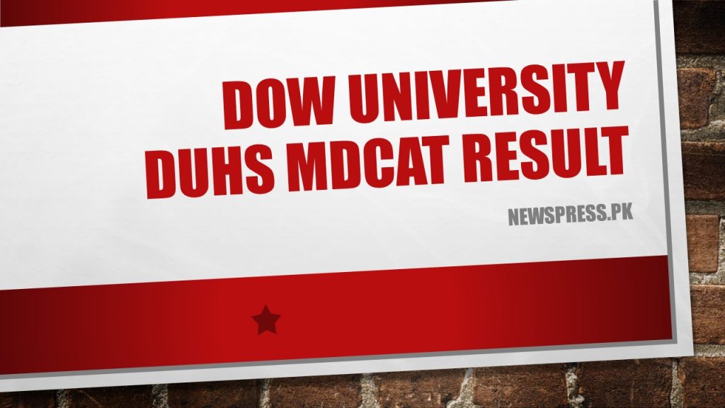 Dow University DUHS MDCAT Result Merit List