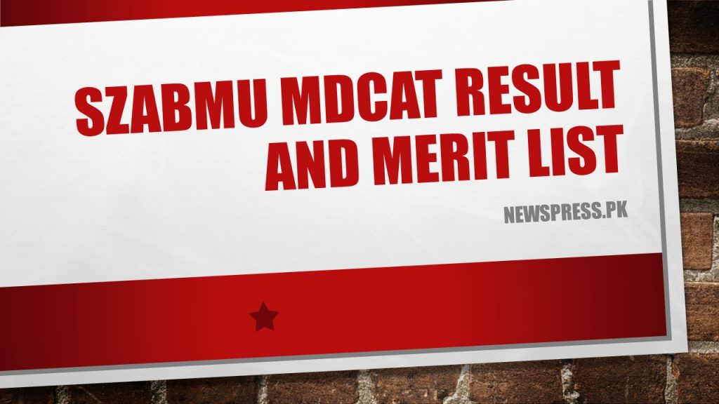 SZABMU MDCAT Result 2022 Merit List of Successful Candidates